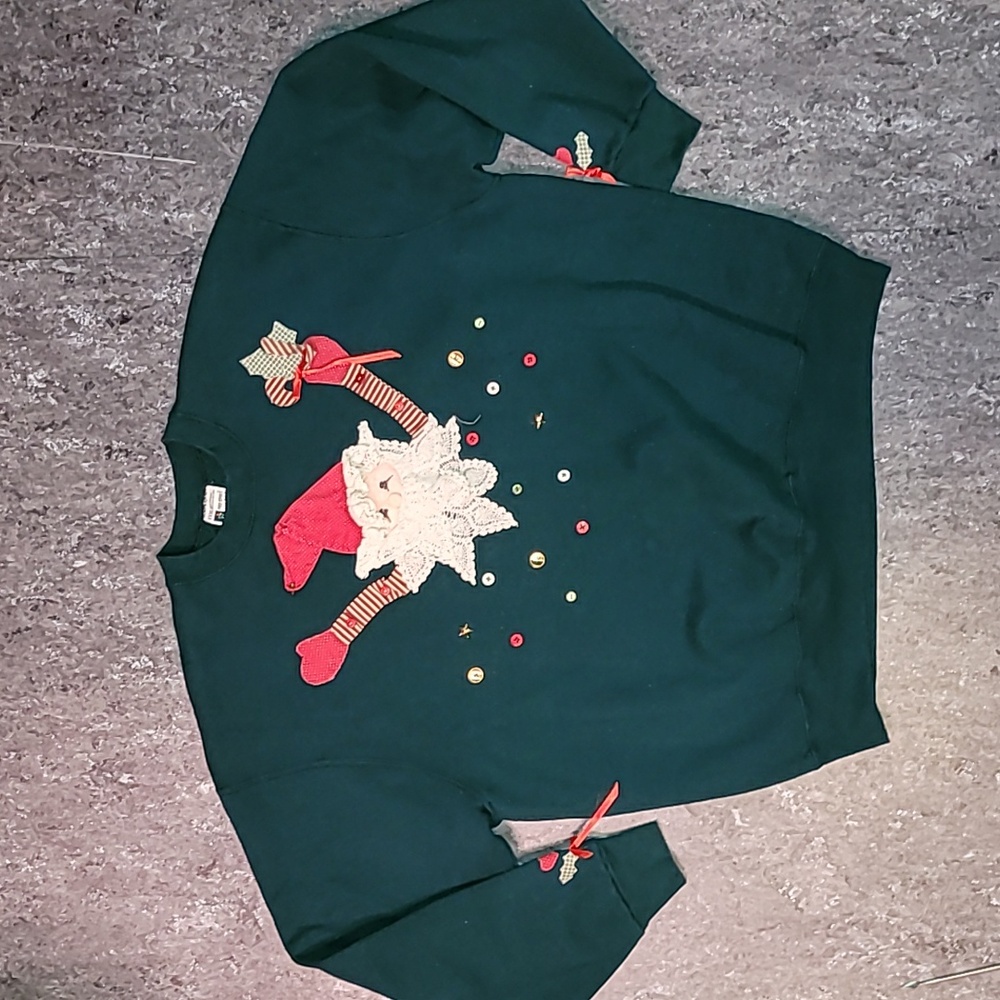 Vintage. Made in USA. Pro-Spirit. Custom.  Crewneck pullover. Santa Claus. 3XL